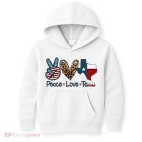 Peace Love Texas TX Texas Flag Funny City Home Roots Kids Hoodie thumb 0