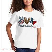 Peace Love Texas TX Texas Flag Funny City Home Roots Kids T-Shirt thumb 2