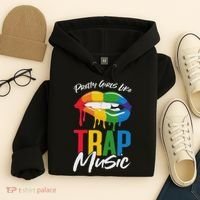 Pretty Like Trap Music Biting Lip Hip Hop Hoodie thumb 4