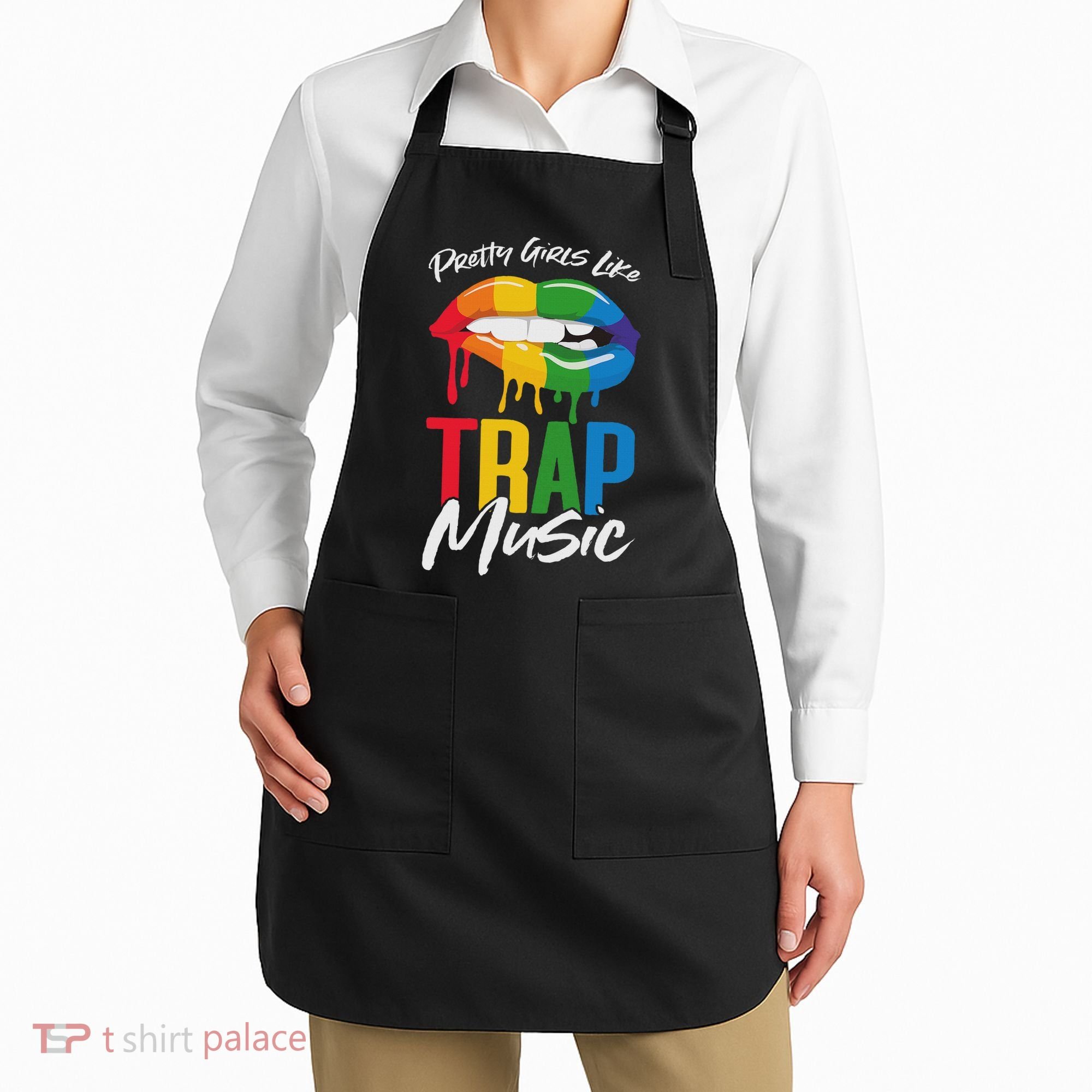 Pretty Like Trap Music Biting Lip Hip Hop Apron