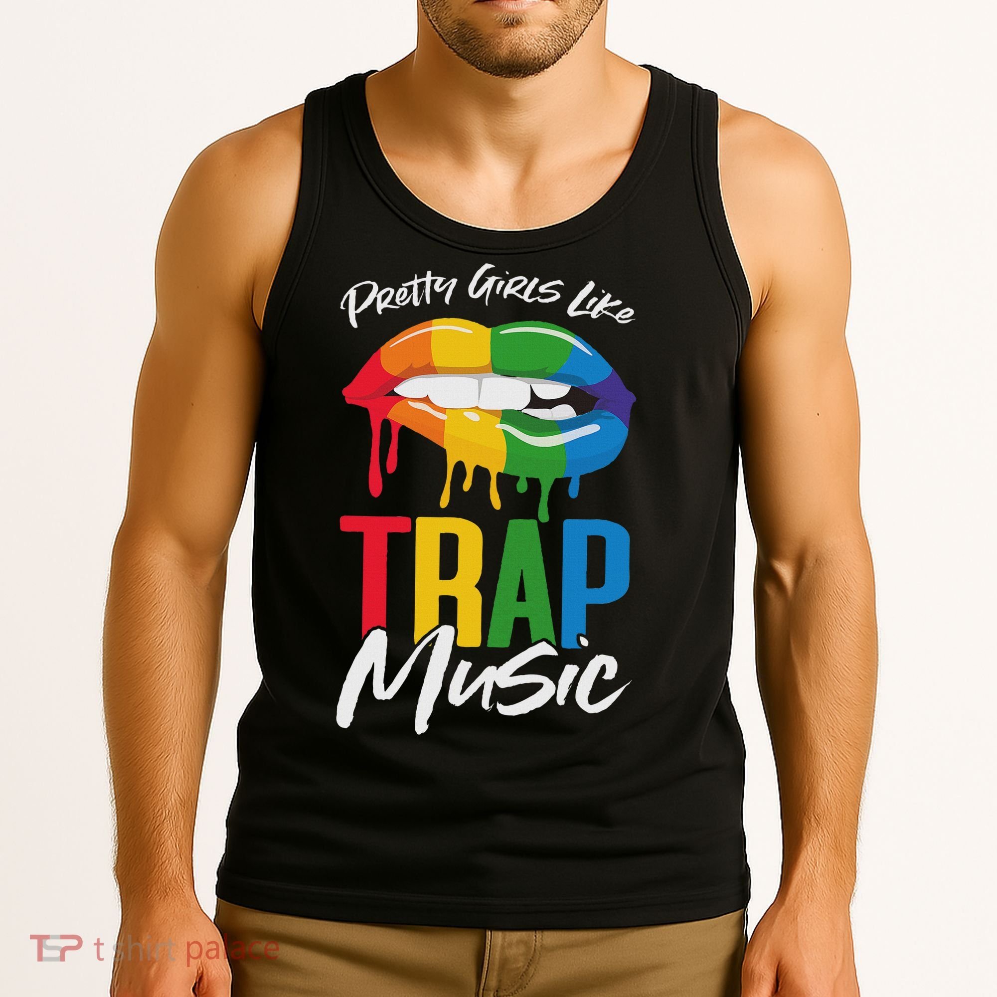 Pretty Like Trap Music Biting Lip Hip Hop Tank Top