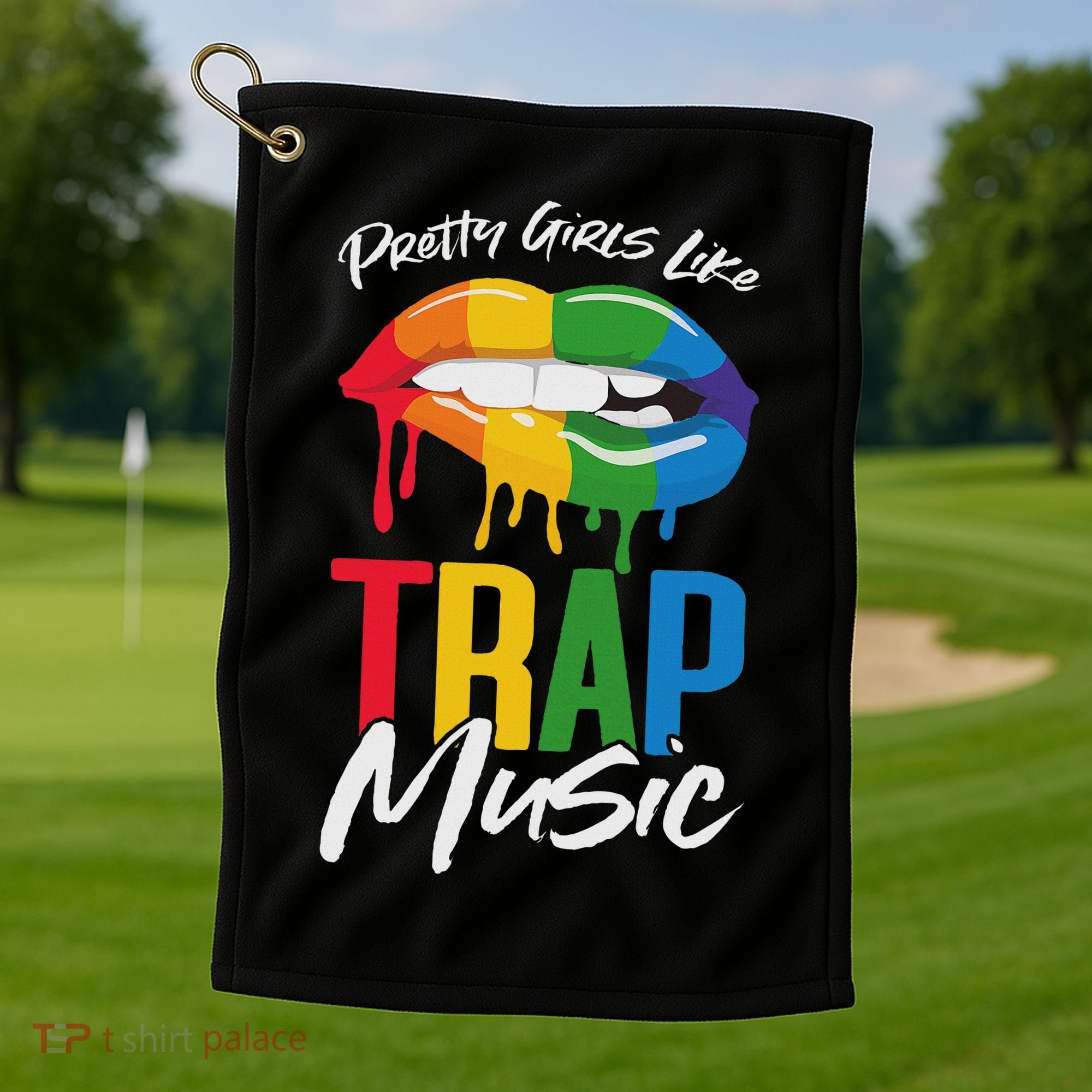 Pretty Like Trap Music Biting Lip Hip Hop Golf Towel