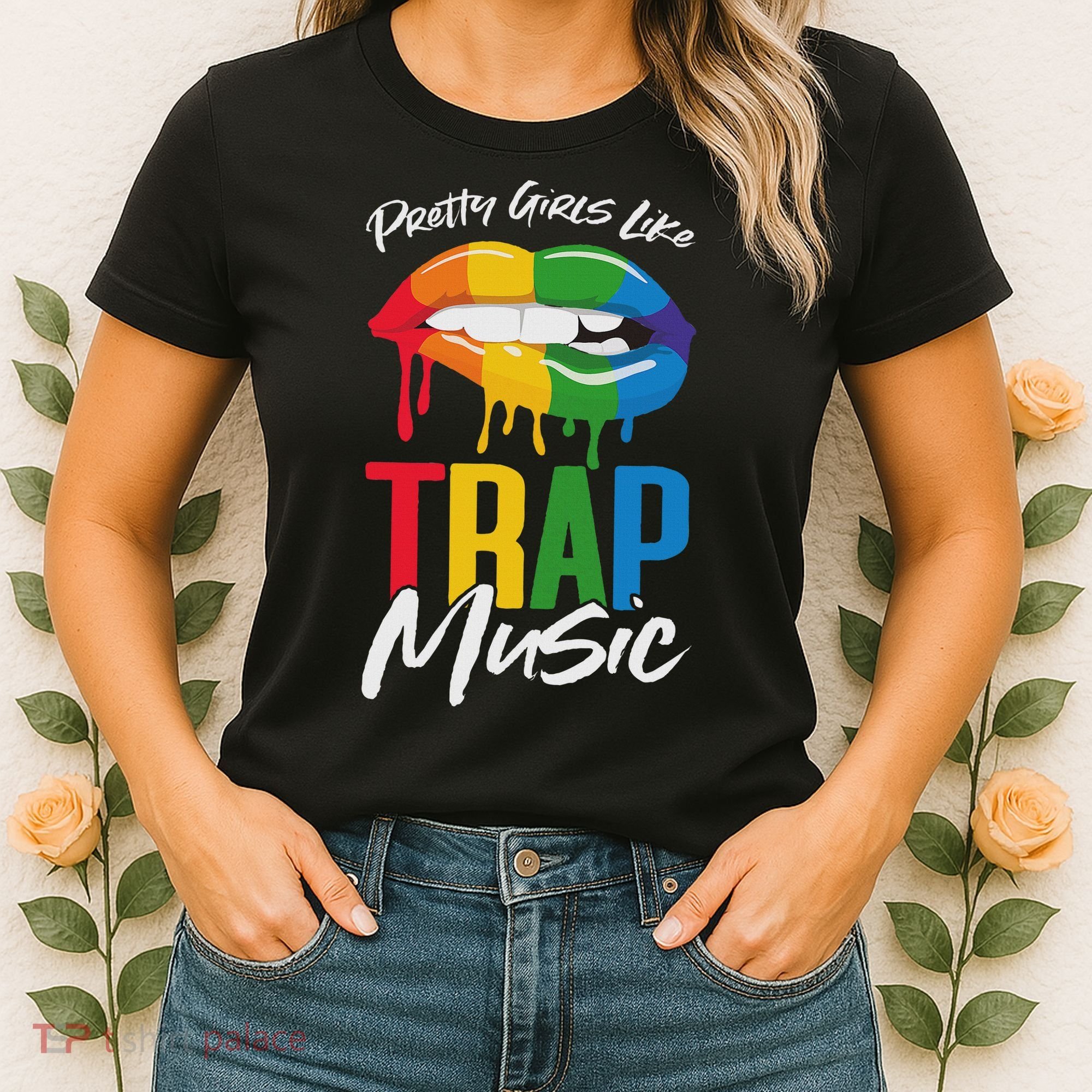 Pretty Like Trap Music Biting Lip Hip Hop Women's T-Shirt