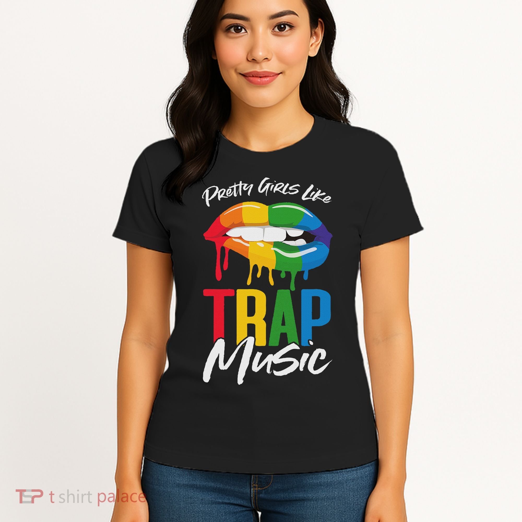 Pretty Like Trap Music Biting Lip Hip Hop Women's T-Shirt