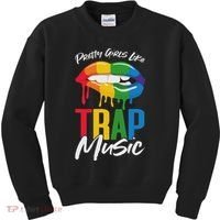 Pretty Like Trap Music Biting Lip Hip Hop Kids Sweatshirt thumb 0