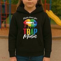 Pretty Like Trap Music Biting Lip Hip Hop Kids Hoodie thumb 3