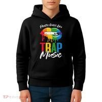 Pretty Like Trap Music Biting Lip Hip Hop Kids Hoodie thumb 4