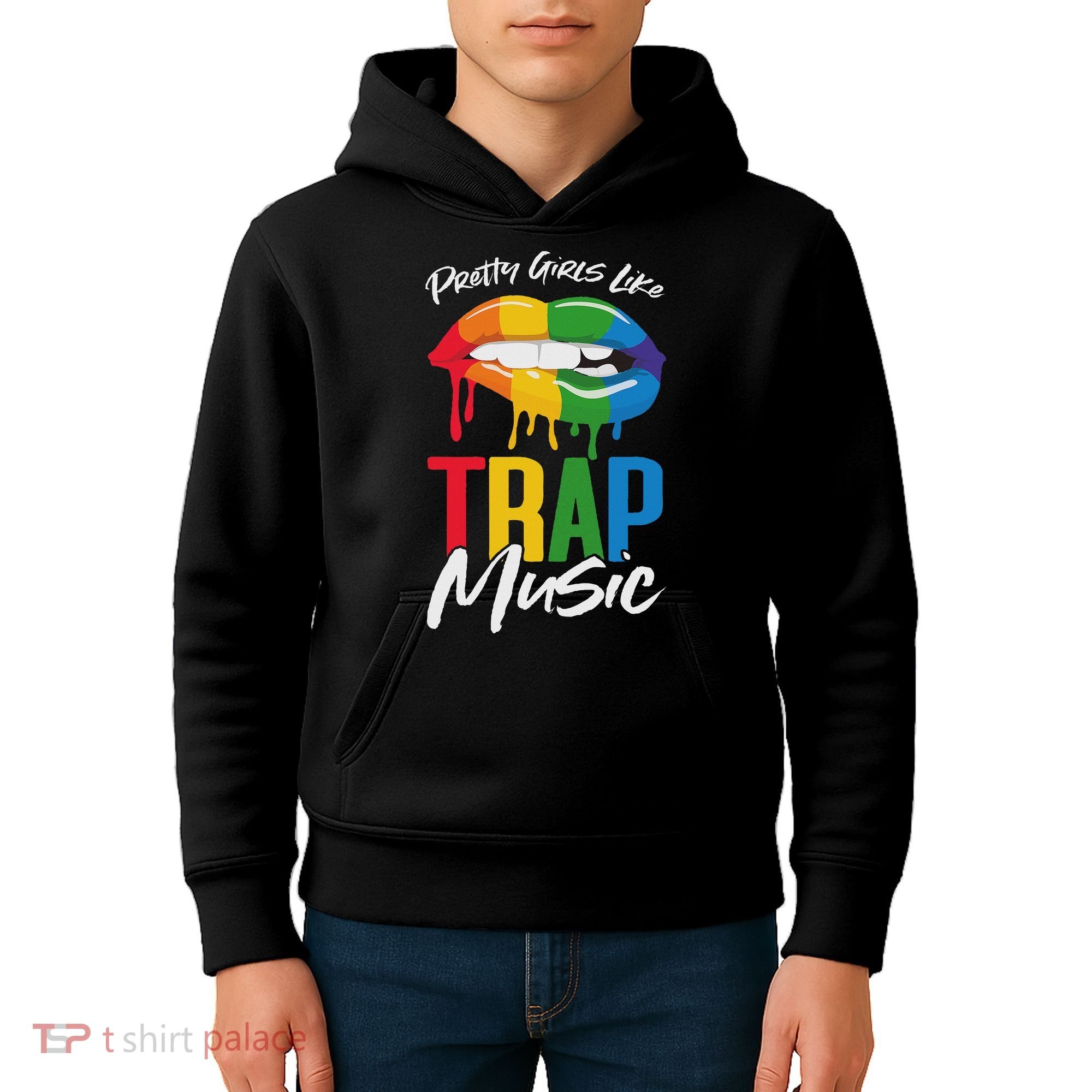 Pretty Like Trap Music Biting Lip Hip Hop Kids Hoodie