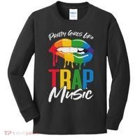 Pretty Like Trap Music Biting Lip Hip Hop Kids Long Sleeve Shirt thumb 0
