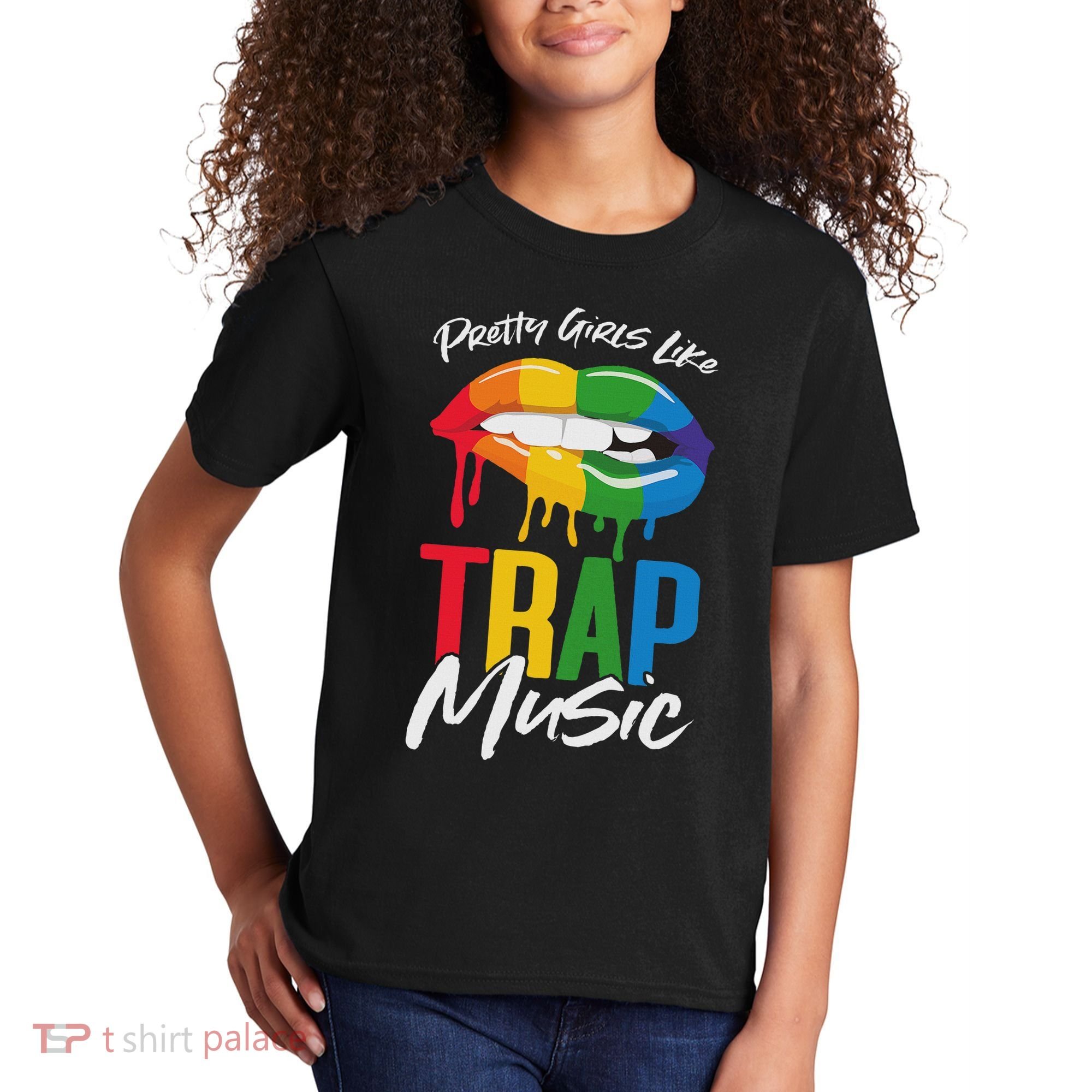 Pretty Like Trap Music Biting Lip Hip Hop Kids T-Shirt
