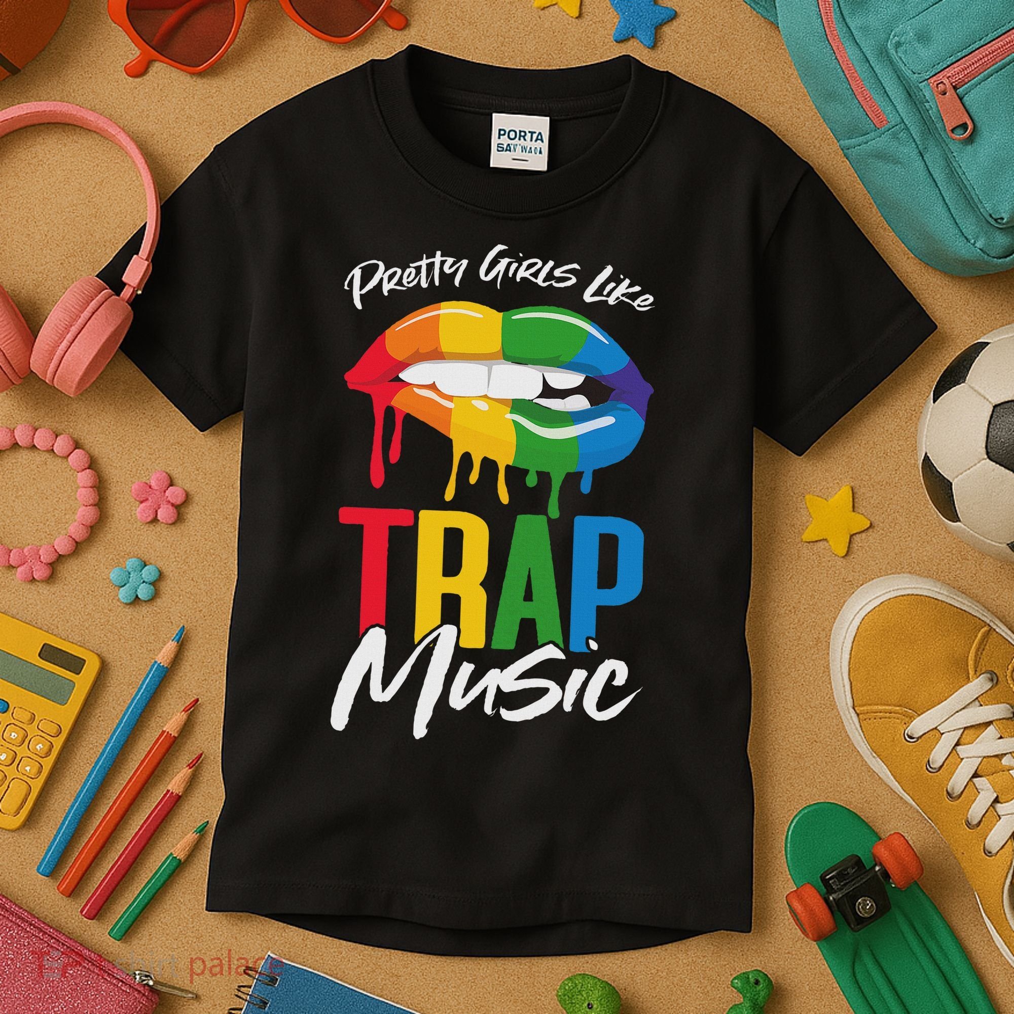 Pretty Like Trap Music Biting Lip Hip Hop Kids T-Shirt