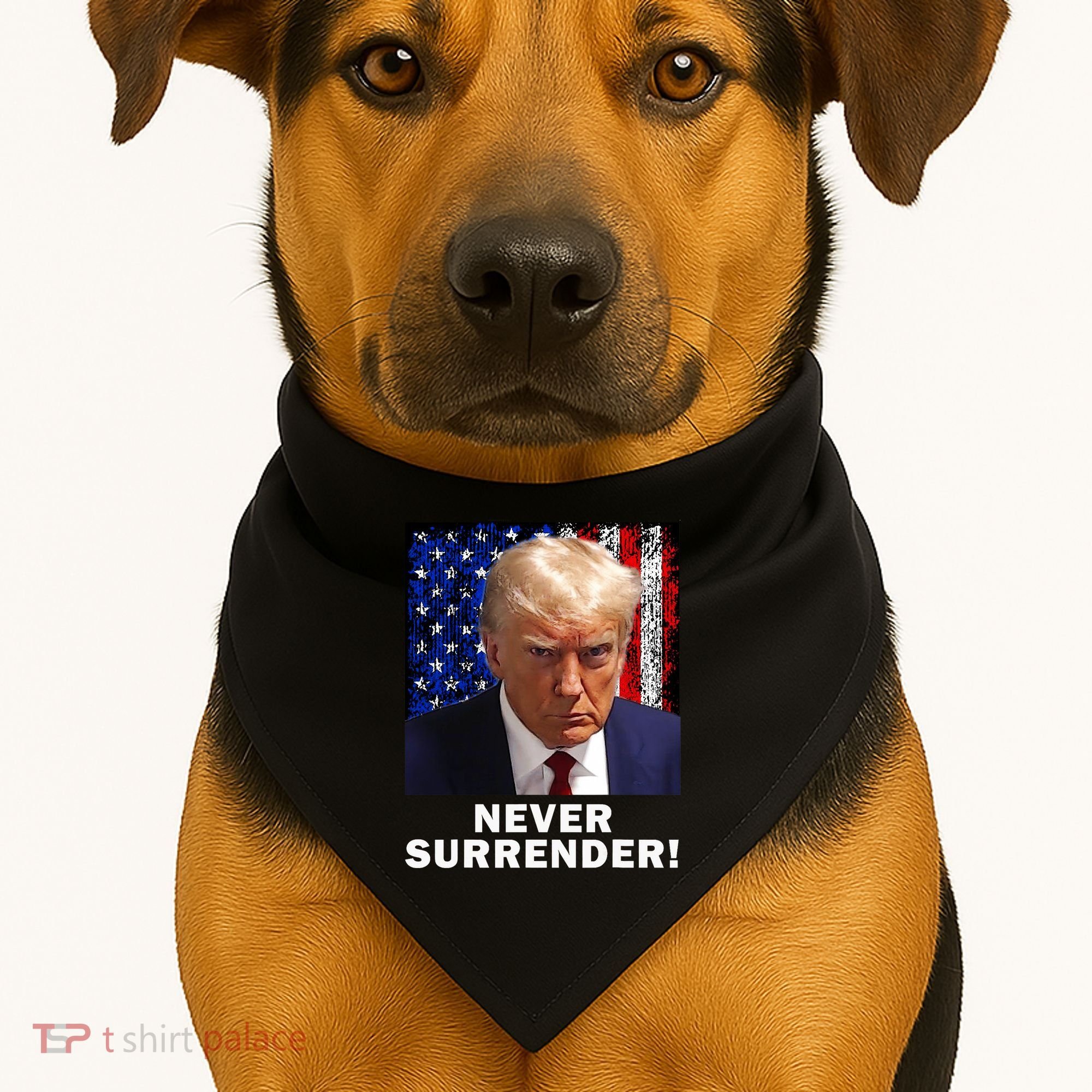 President Legend Trump 2024 Mugshot Never Surrender USA-Made Doggie Bandana