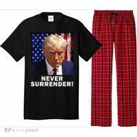 President Legend Trump 2024 Mugshot Never Surrender Pajama Set thumb 0