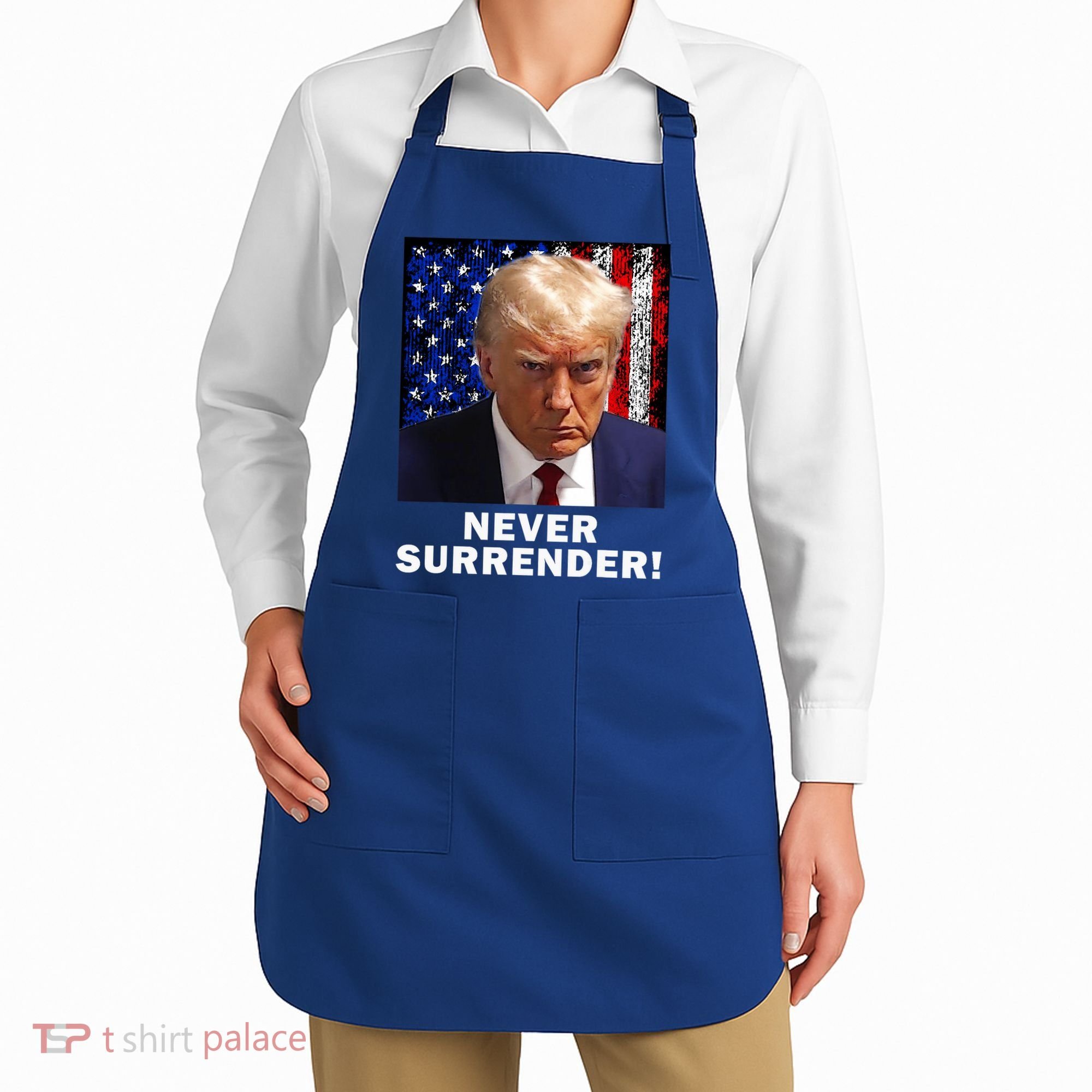President Legend Trump 2024 Mugshot Never Surrender Apron