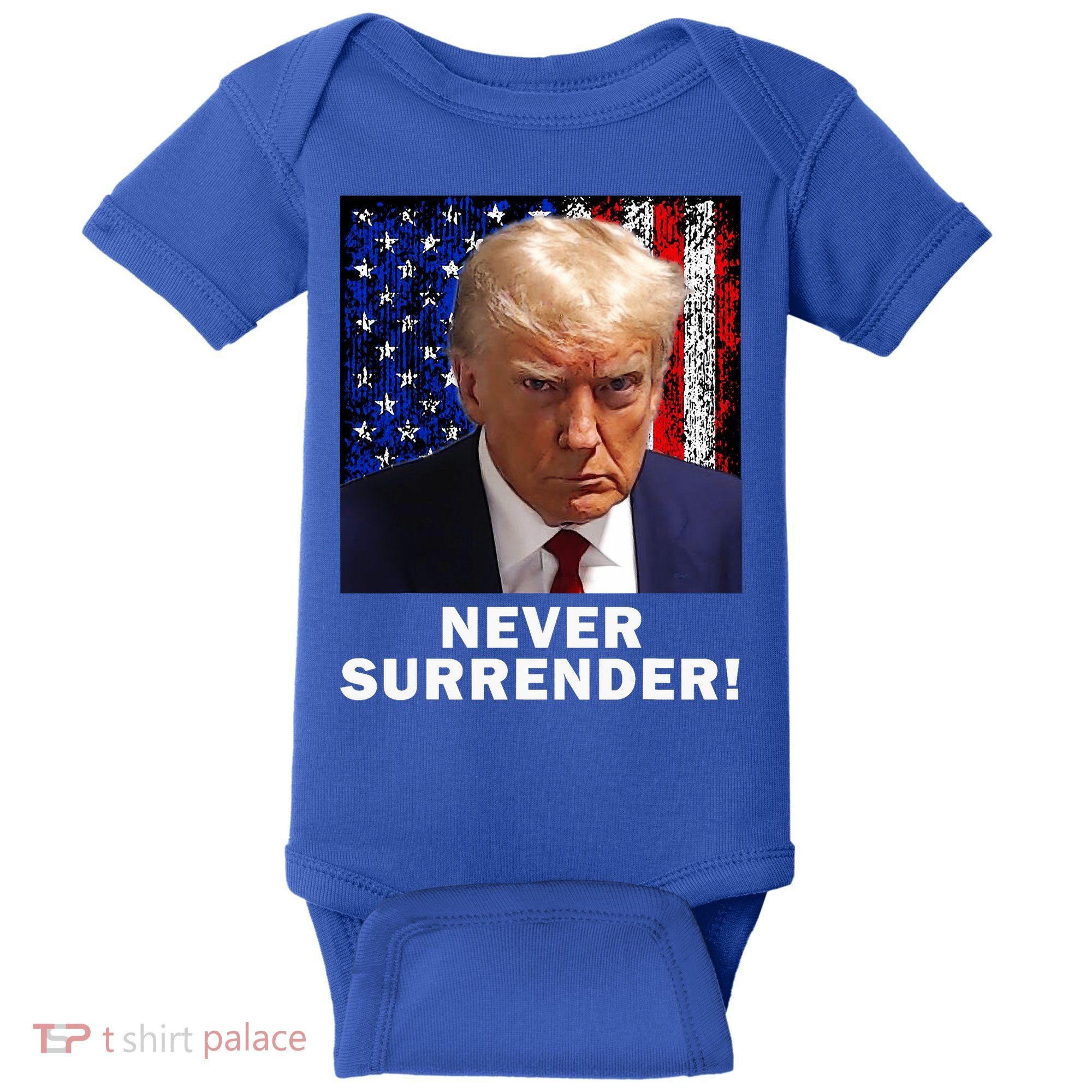 President Legend Trump 2024 Mugshot Never Surrender Baby Bodysuit