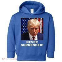 President Legend Trump 2024 Mugshot Never Surrender Toddler Hoodie thumb 0