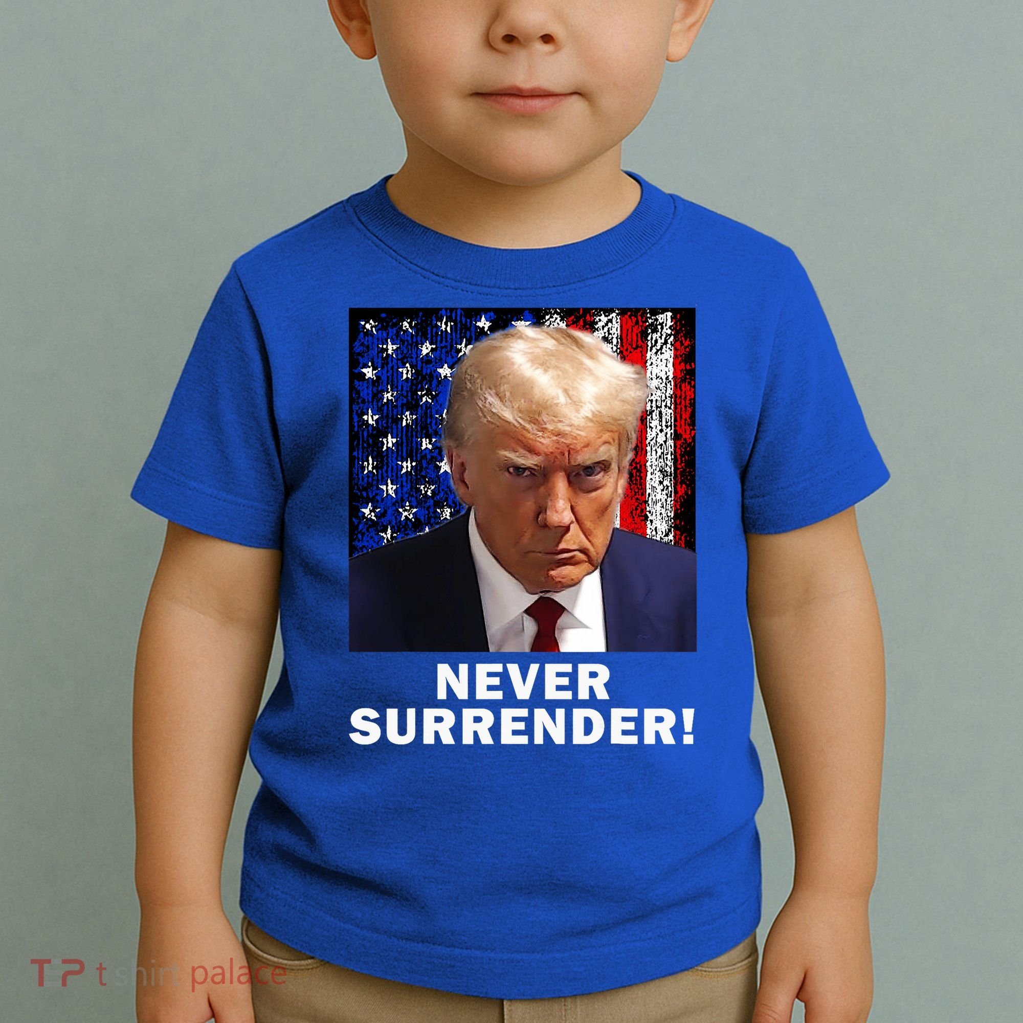 President Legend Trump 2024 Mugshot Never Surrender Toddler T-Shirt