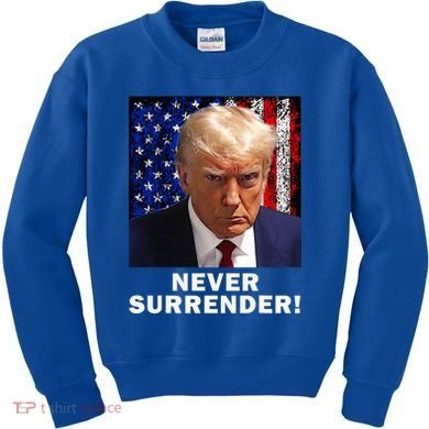 President Legend Trump 2024 Mugshot Never Surrender Kids Sweatshirt