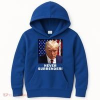 President Legend Trump 2024 Mugshot Never Surrender Kids Hoodie thumb 0