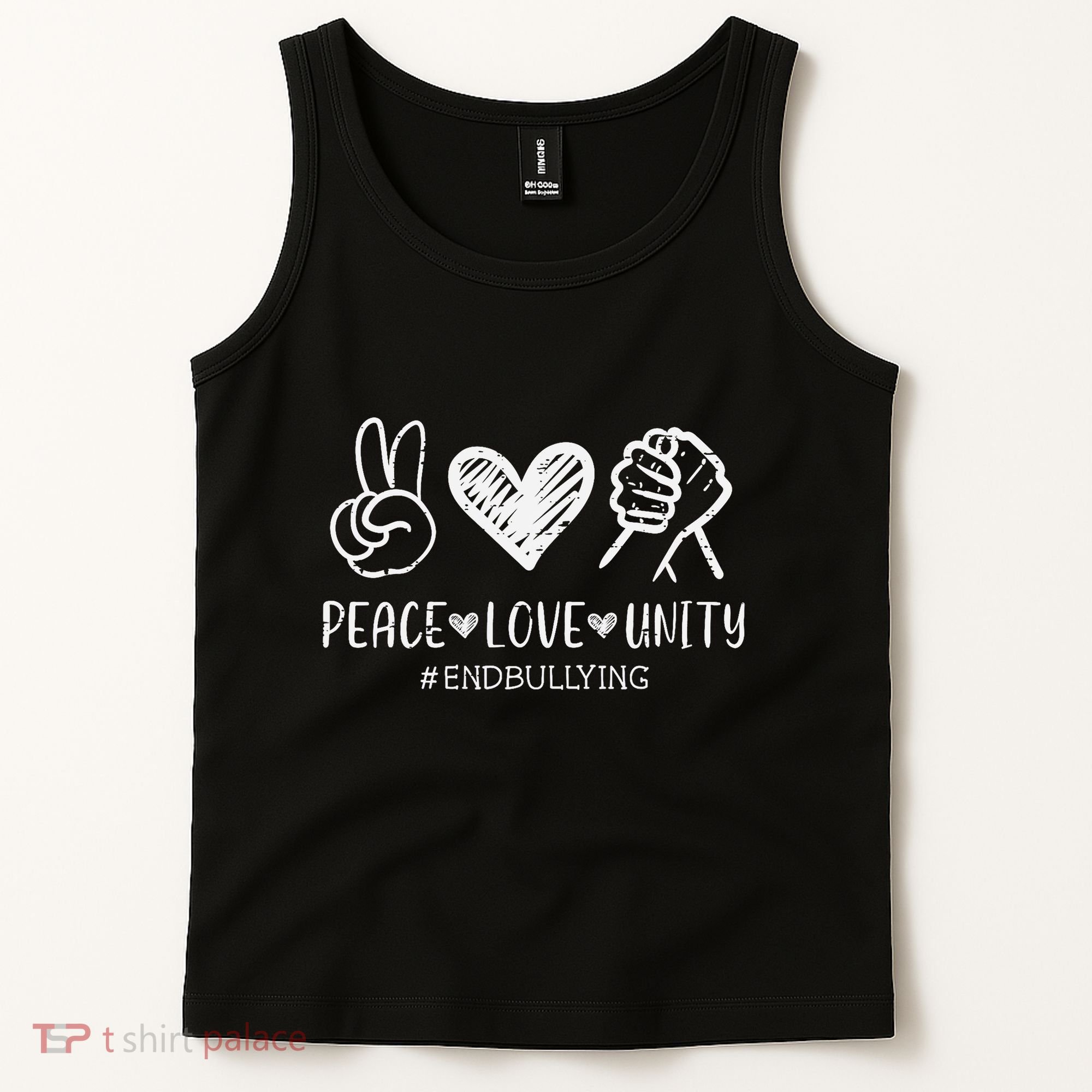Peace Love Unity Orange Anti Bullying Unity Day Kids Tank Top