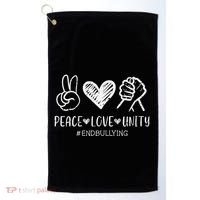 Peace Love Unity Orange Anti Bullying Unity Day Kids Golf Towel thumb 0