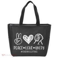 Peace Love Unity Orange Anti Bullying Unity Day Kids Tote Bag thumb 0