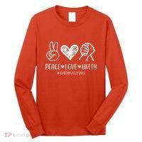 Peace Love Unity Orange Anti Bullying Unity Day Kids Long Sleeve Shirt thumb 0