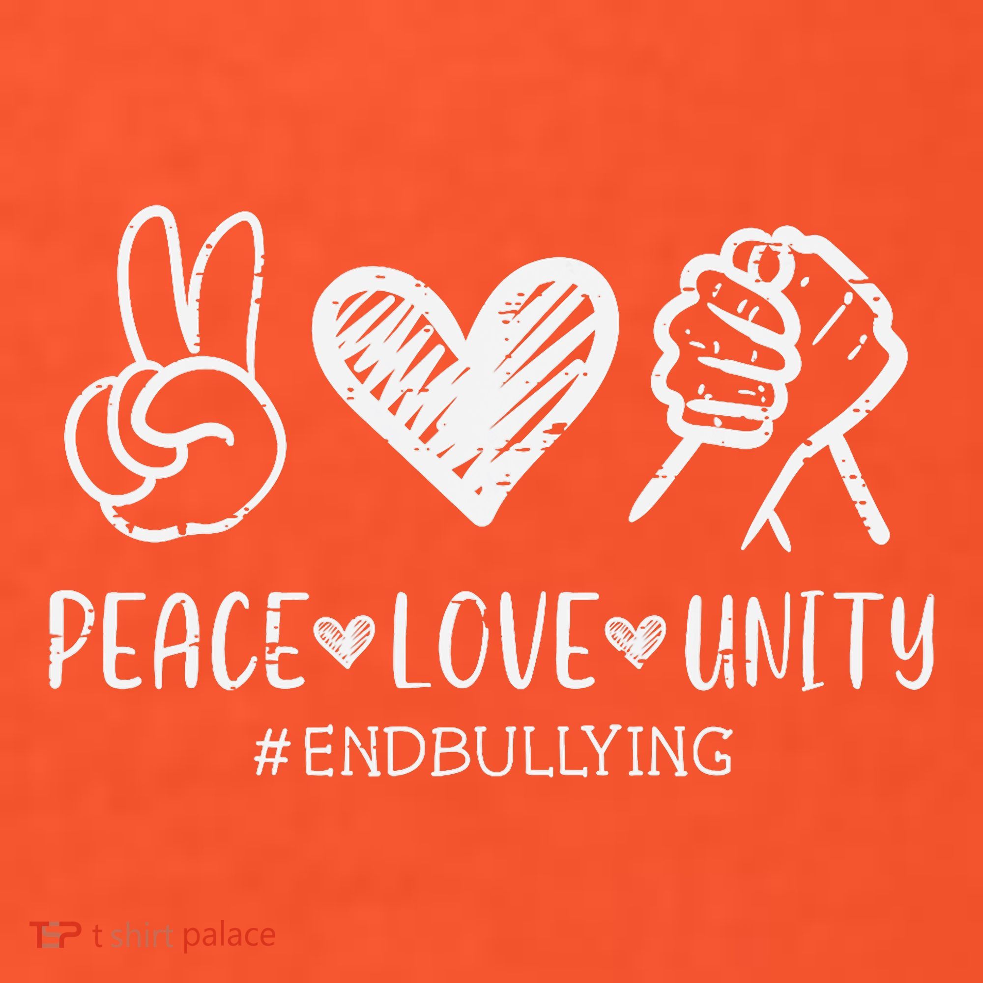 Peace Love Unity Orange Anti Bullying Unity Day Kids Mousepad