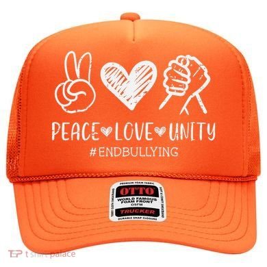 Peace Love Unity Orange Anti Bullying Unity Day Kids Hat