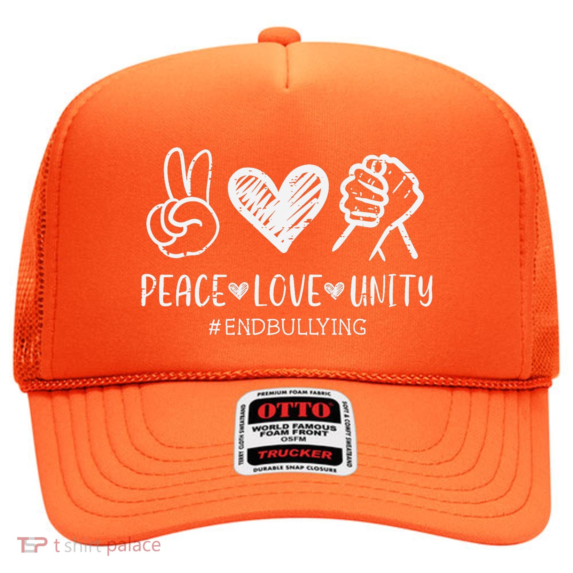 Peace Love Unity Orange Anti Bullying Unity Day Kids Hat