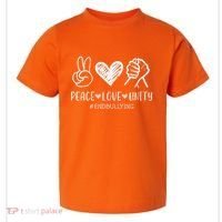 Peace Love Unity Orange Anti Bullying Unity Day Kids Toddler T-Shirt thumb 0