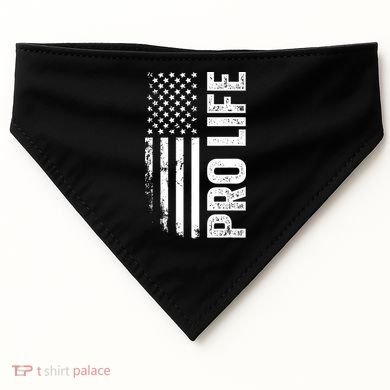 Pro Life Us Flag USA-Made Doggie Bandana