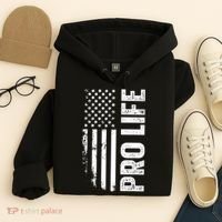 Pro Life Us Flag Hoodie thumb 4