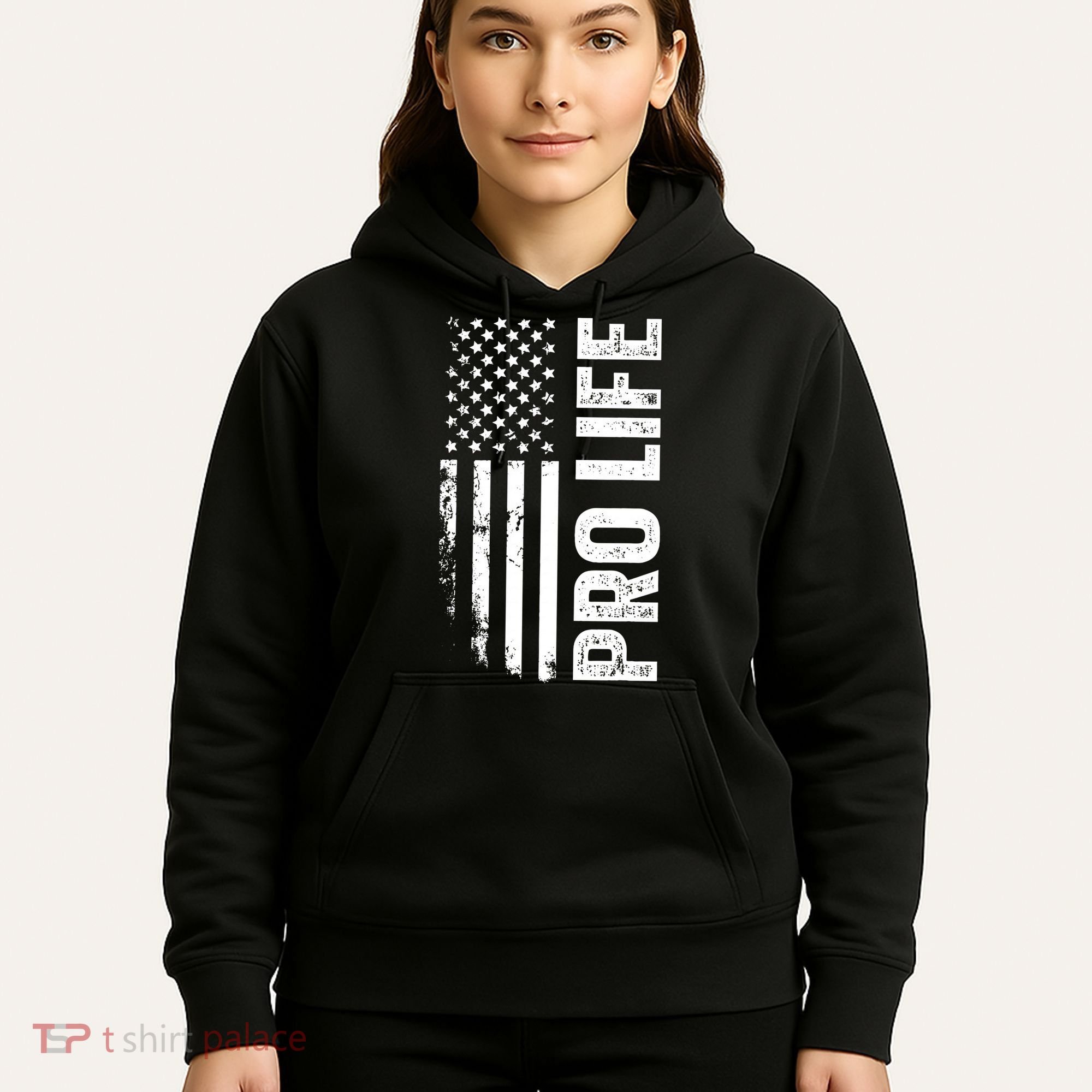Pro Life Us Flag Hoodie