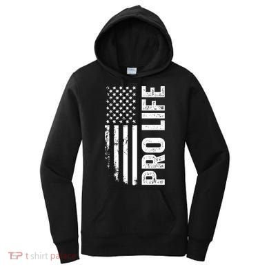 Pro Life Us Flag Women's Hoodie