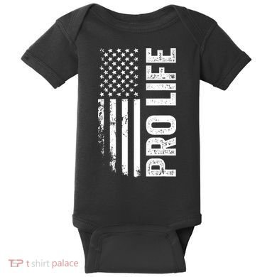 Pro Life Us Flag Baby Bodysuit