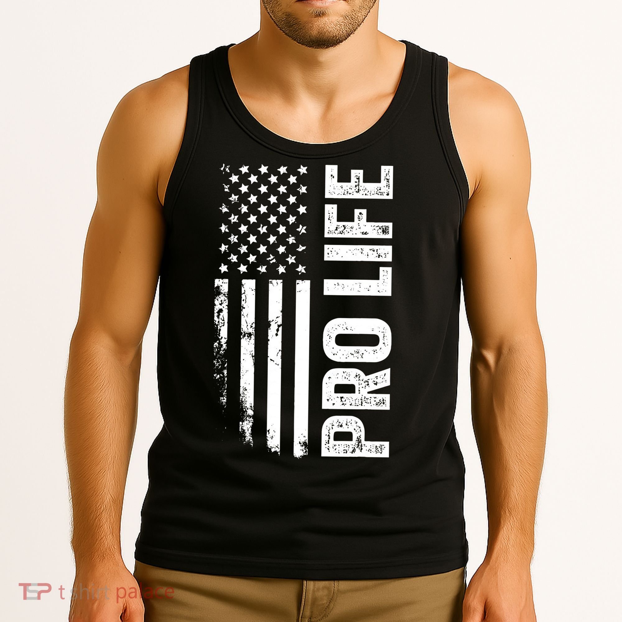 Pro Life Us Flag Tank Top