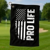 Pro Life Us Flag Golf Towel thumb 1