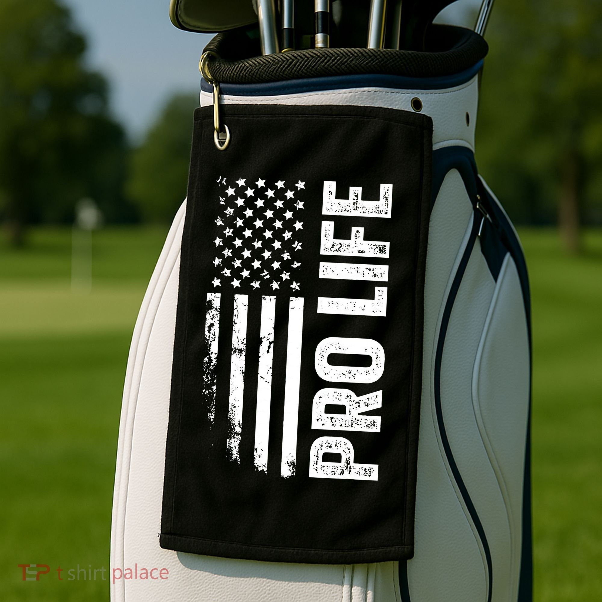 Pro Life Us Flag Golf Towel
