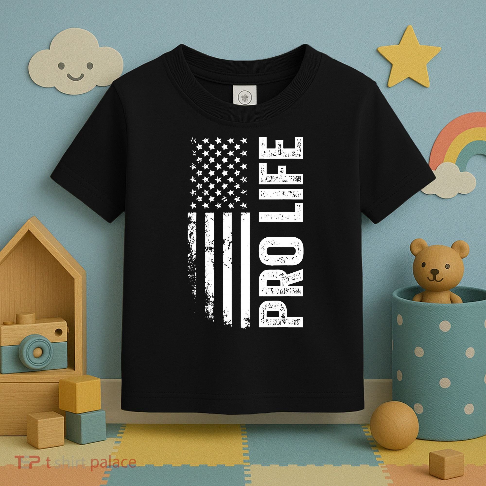 Pro Life Us Flag Toddler T-Shirt