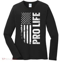 Pro Life Us Flag Women's Long Sleeve Shirt thumb 0