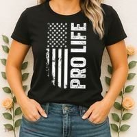 Pro Life Us Flag Women's T-Shirt thumb 2