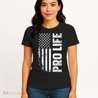 Pro Life Us Flag Women's T-Shirt thumb 4