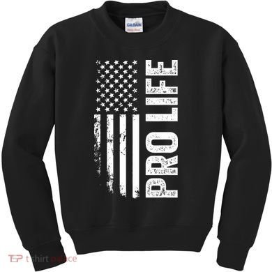 Pro Life Us Flag Kids Sweatshirt