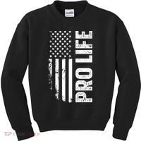 Pro Life Us Flag Kids Sweatshirt thumb 0
