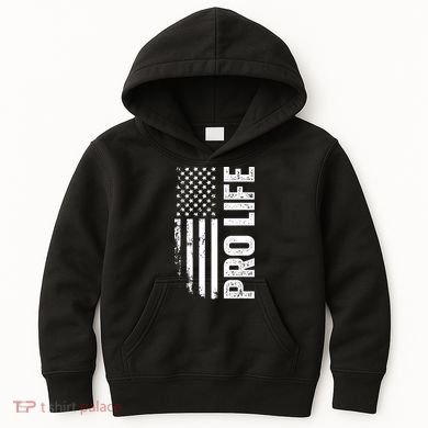Pro Life Us Flag Kids Hoodie