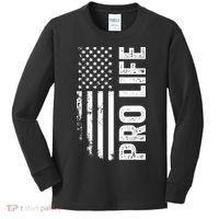Pro Life Us Flag Kids Long Sleeve Shirt thumb 0