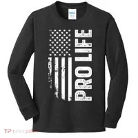 Pro Life Us Flag Kids Long Sleeve Shirt thumb 0