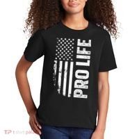 Pro Life Us Flag Kids T-Shirt thumb 2