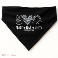 Peace Love Unity End Bullying Awareness USA-Made Doggie Bandana thumb 0